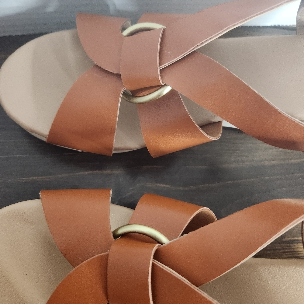 Ann Taylor LOFT platform wedges buckle sandals 9.5M NEW - Picture 4 of 12